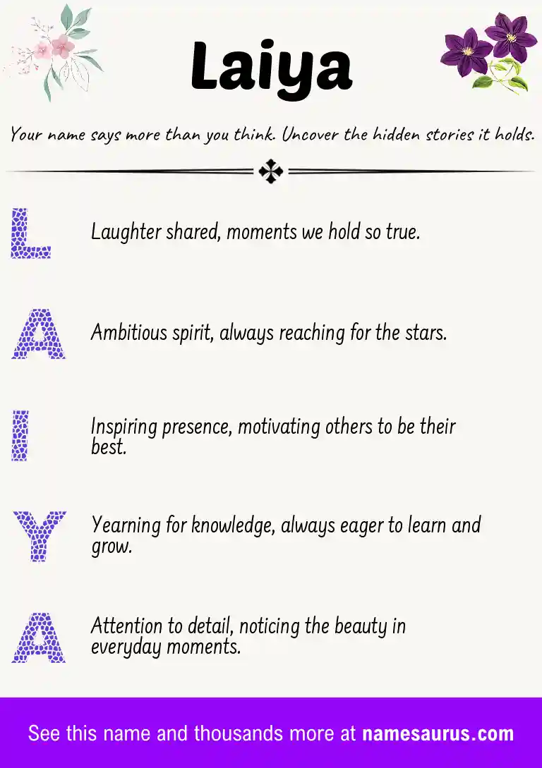 Acrostic poem about Laiya.