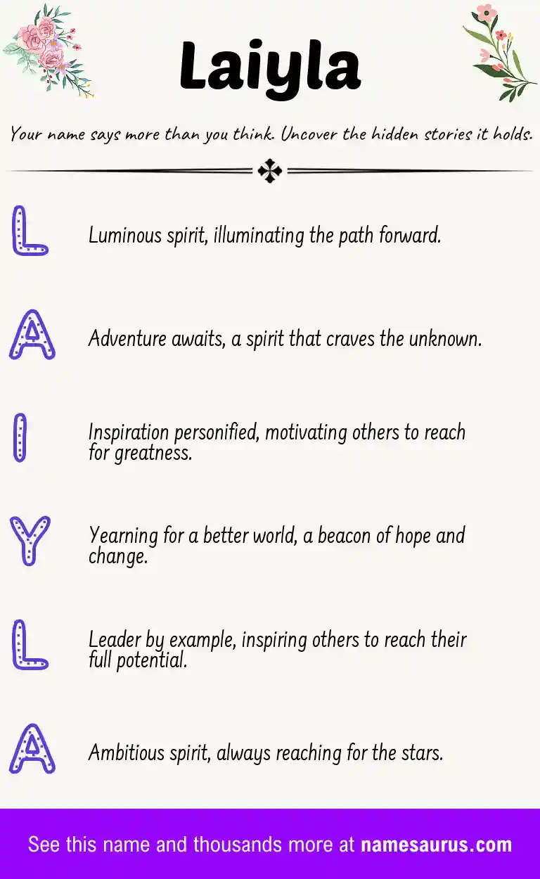 Acrostic poem about Laiyla.