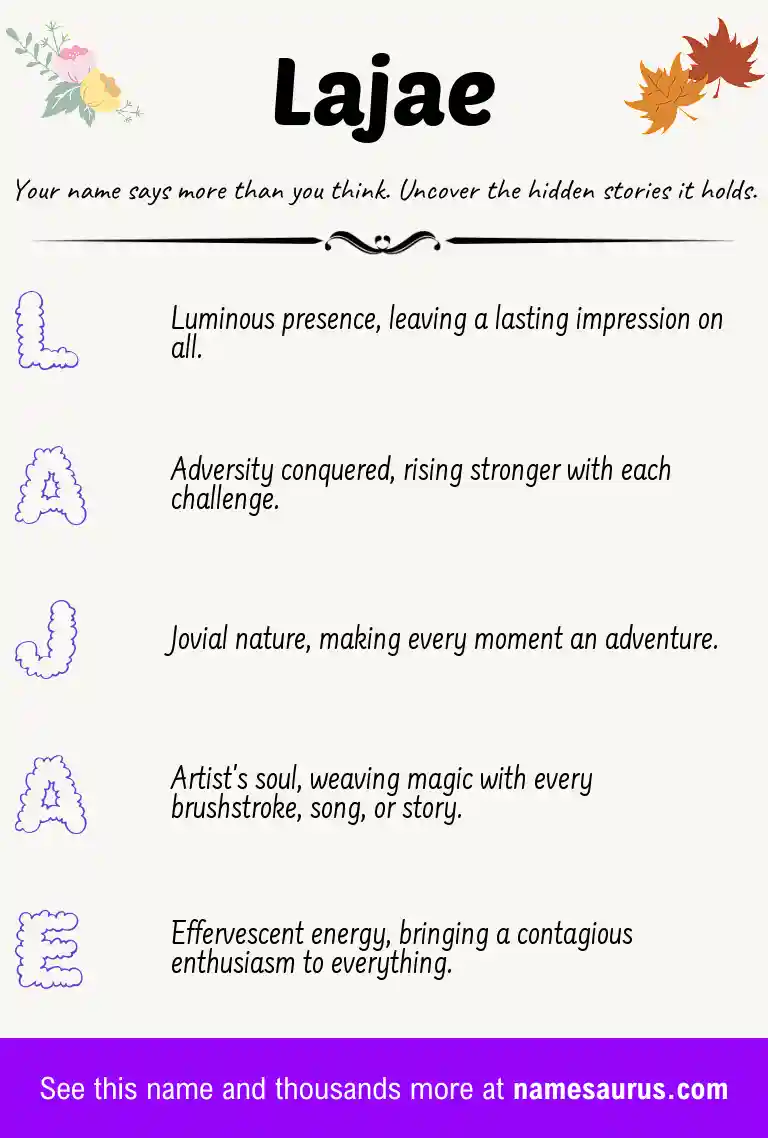 Acrostic poem about Lajae.