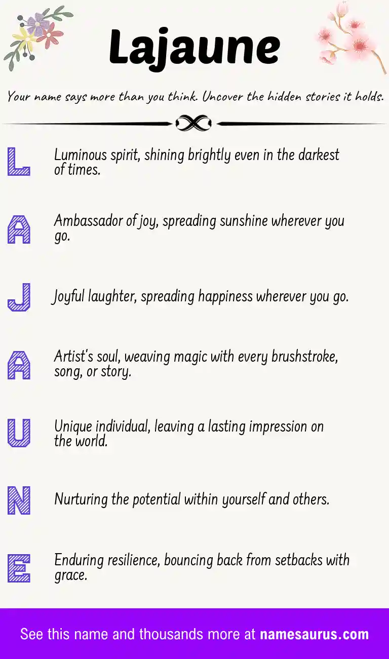 Acrostic poem about Lajaune.