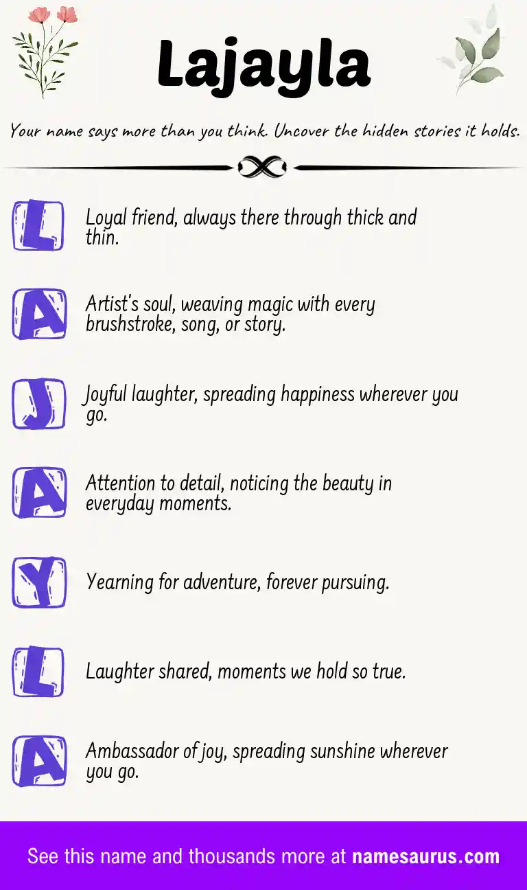 Acrostic poem about Lajayla.