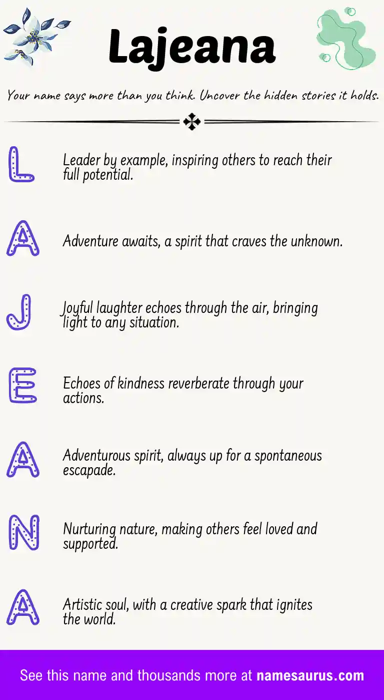 Acrostic poem about Lajeana.