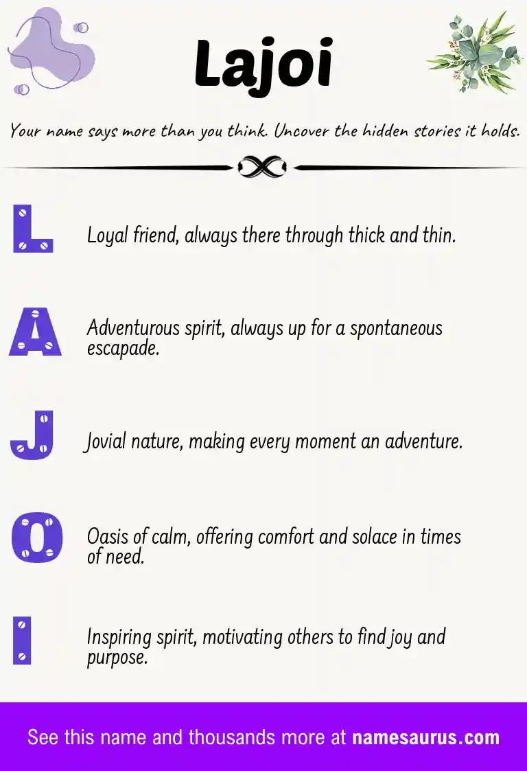 Acrostic poem about Lajoi.