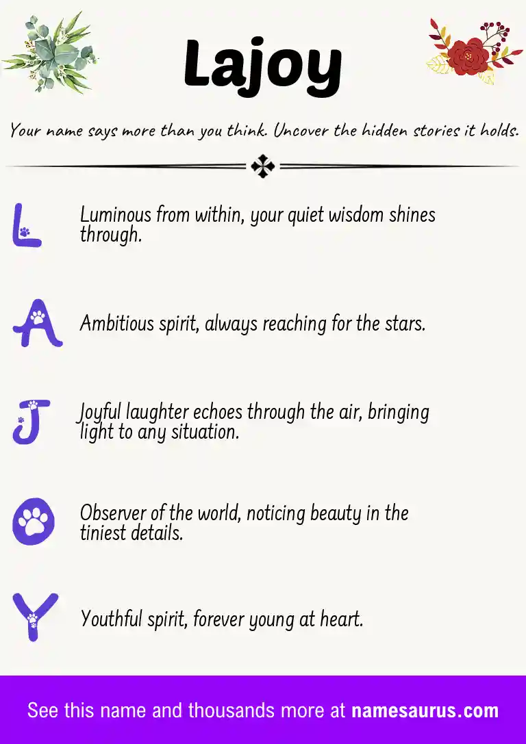 Acrostic poem about Lajoy.