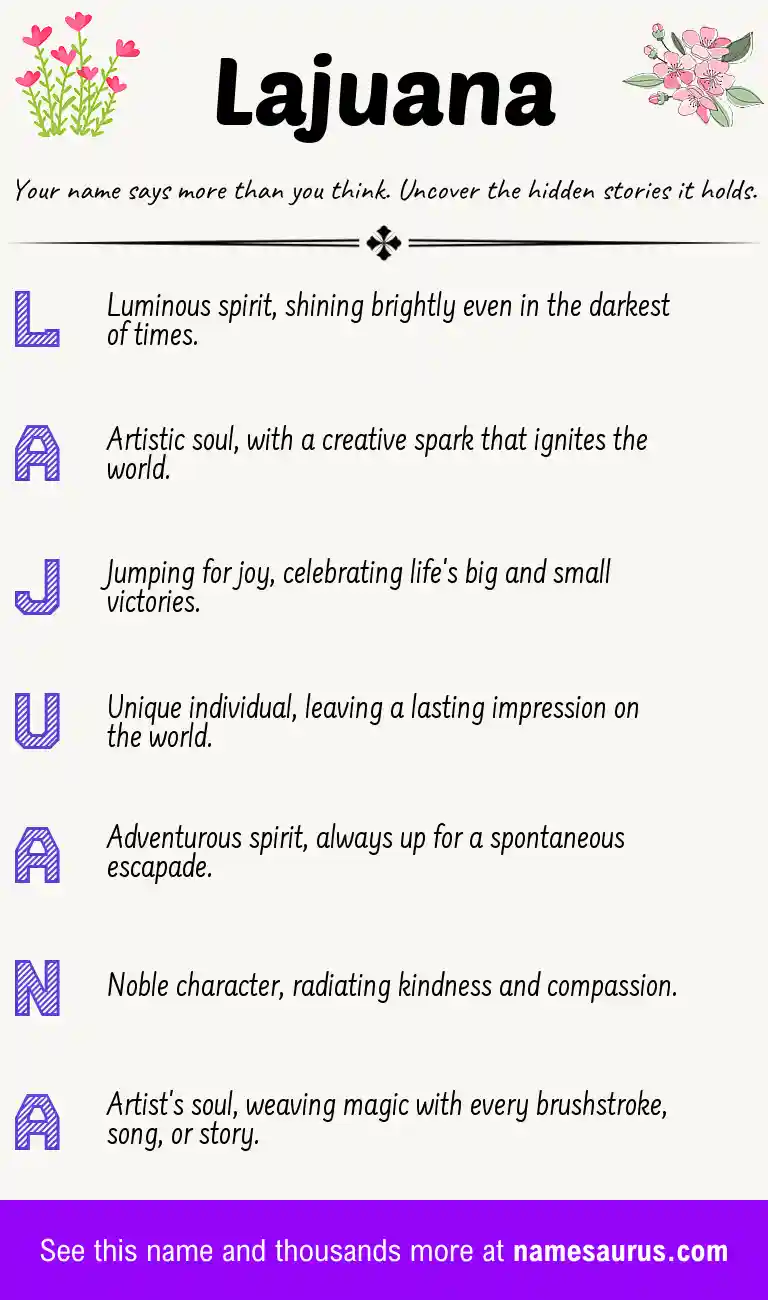 Acrostic poem about Lajuana.