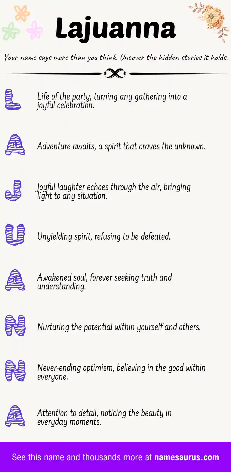 Acrostic poem about Lajuanna.