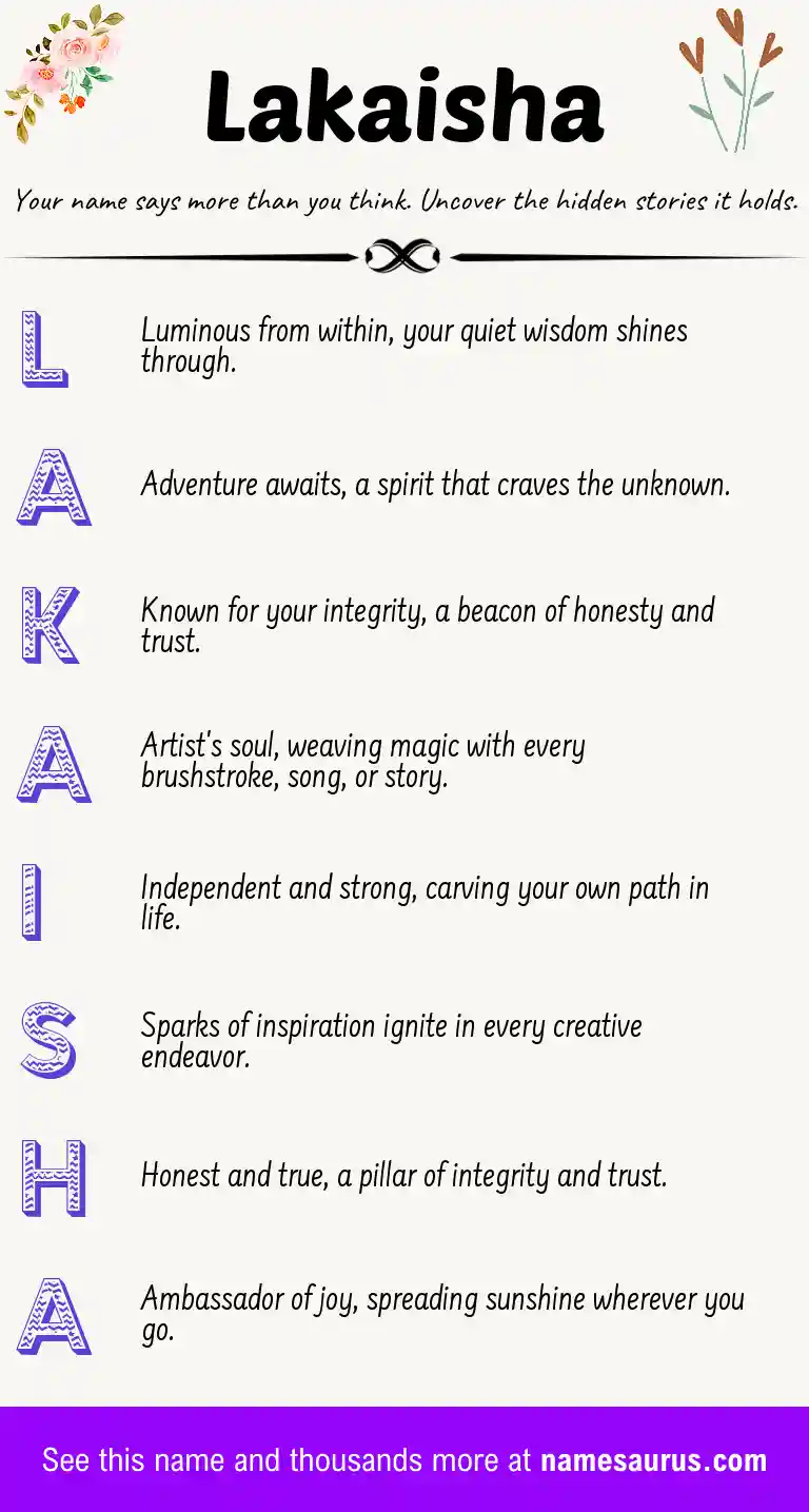 Acrostic poem about Lakaisha.