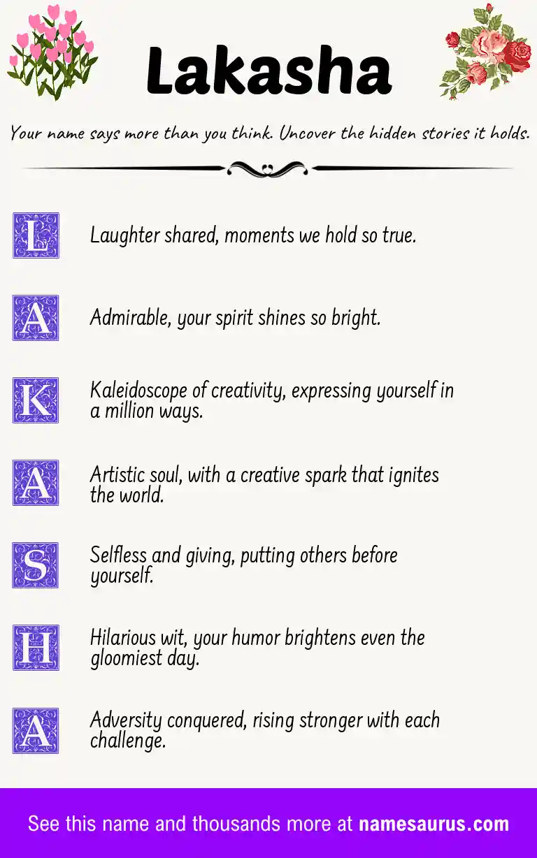 Acrostic poem about Lakasha.
