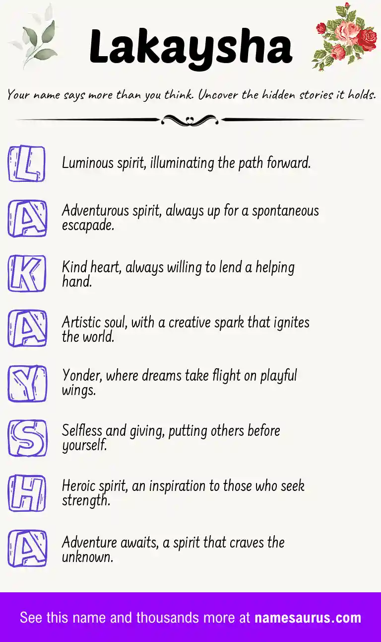 Acrostic poem about Lakaysha.