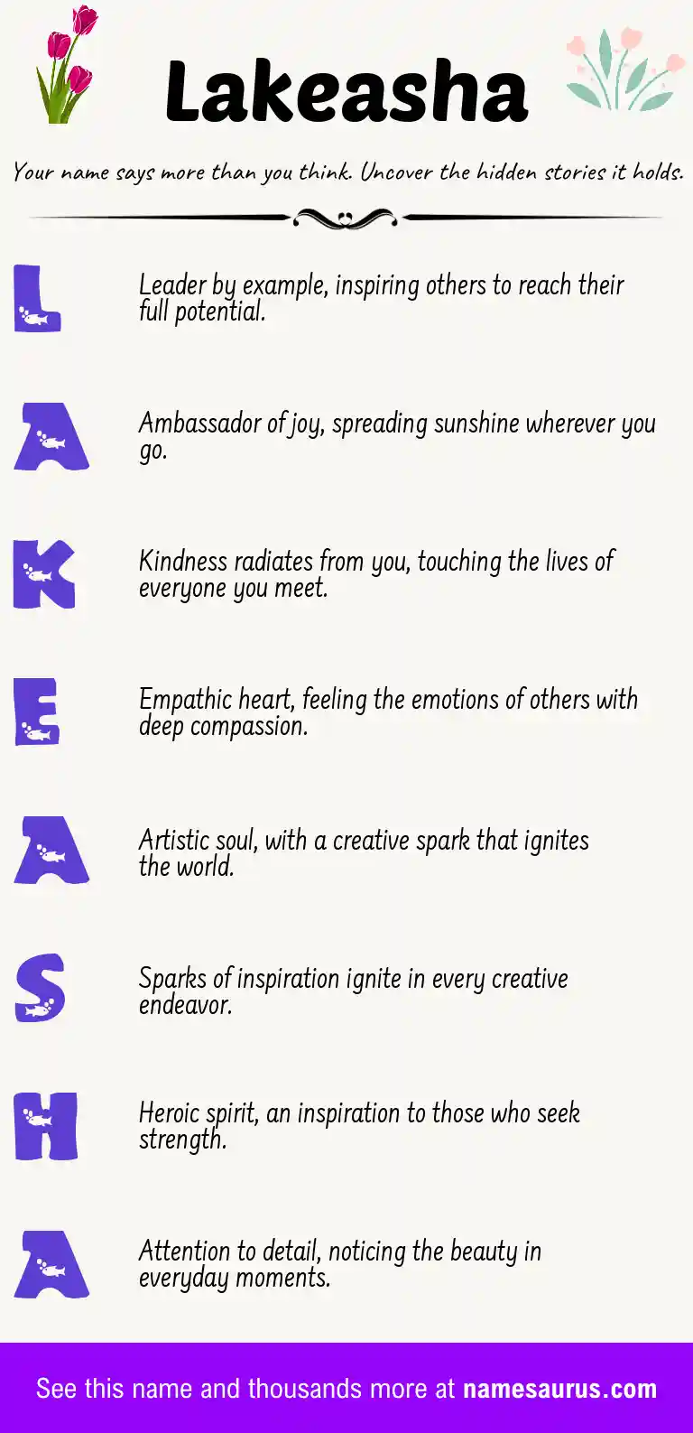 Acrostic poem about Lakeasha.