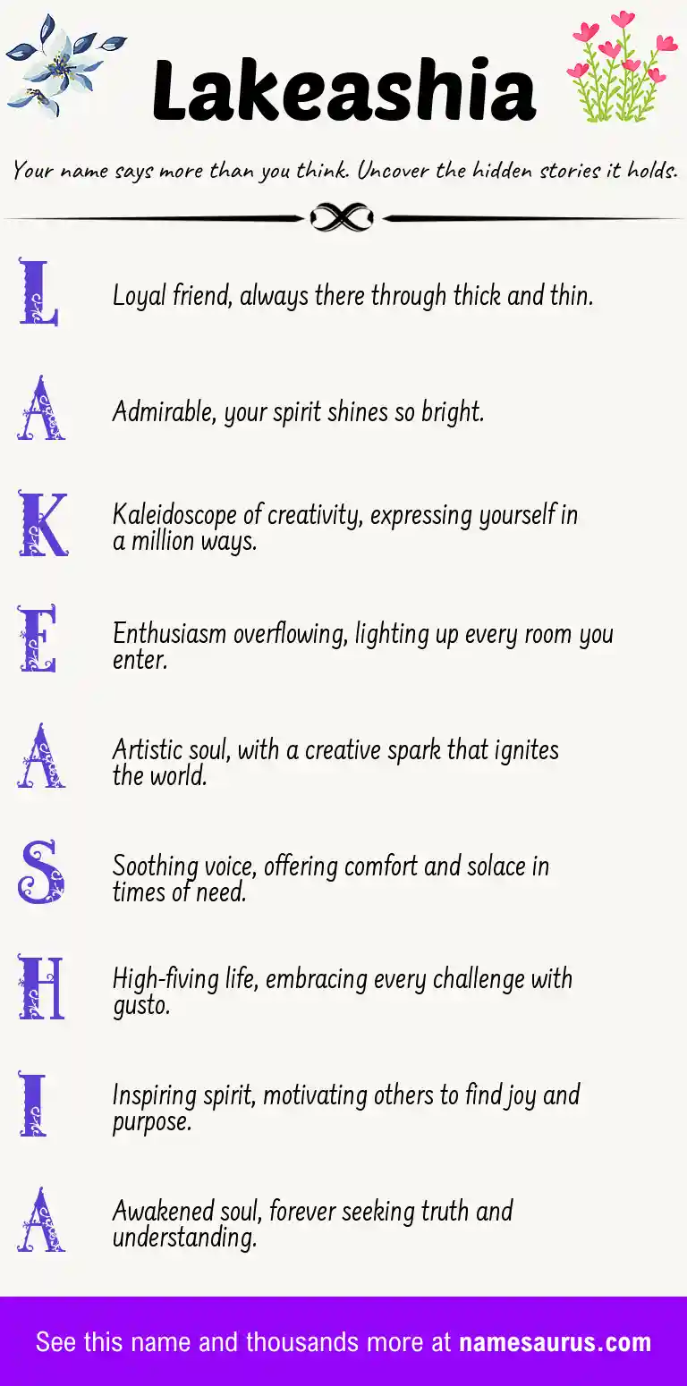 Acrostic poem about Lakeashia.