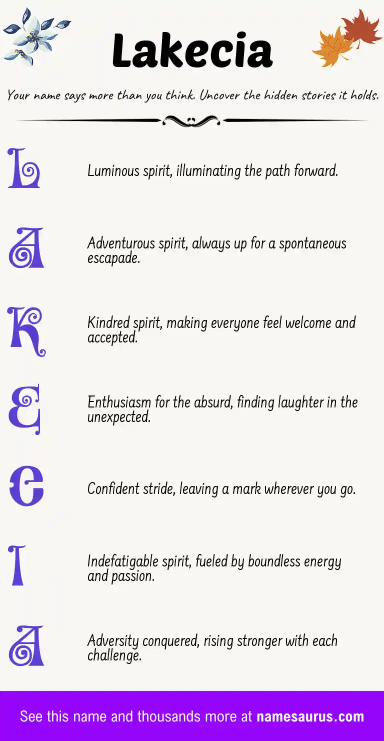 Acrostic poem about Lakecia.