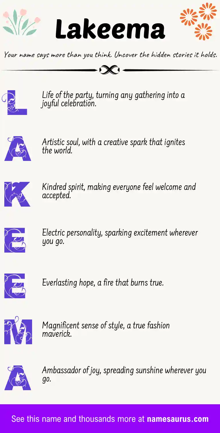 Acrostic poem about Lakeema.