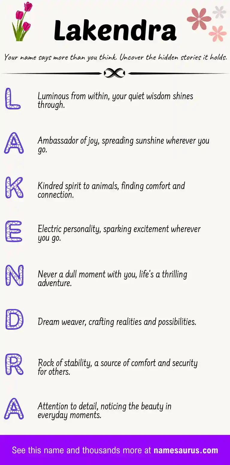 Acrostic poem about Lakendra.