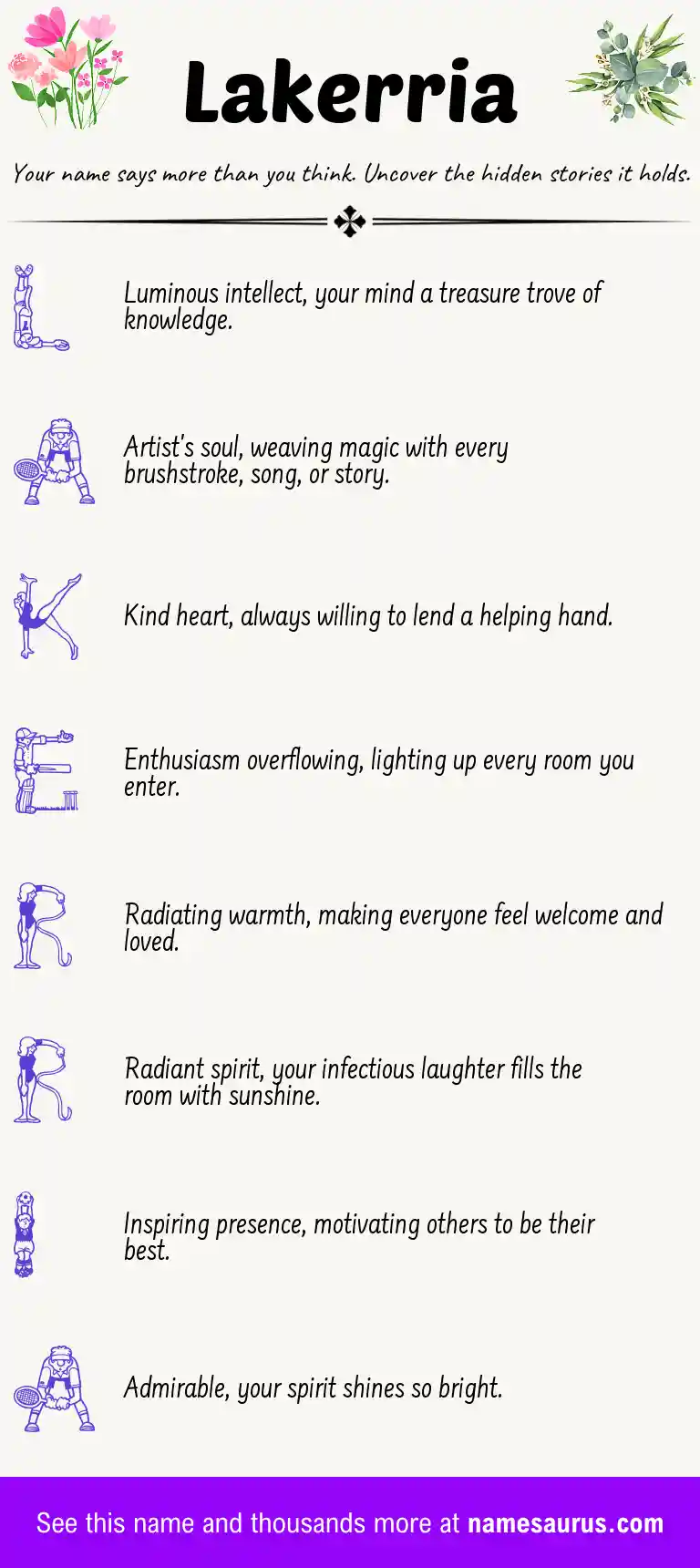Acrostic poem about Lakerria.