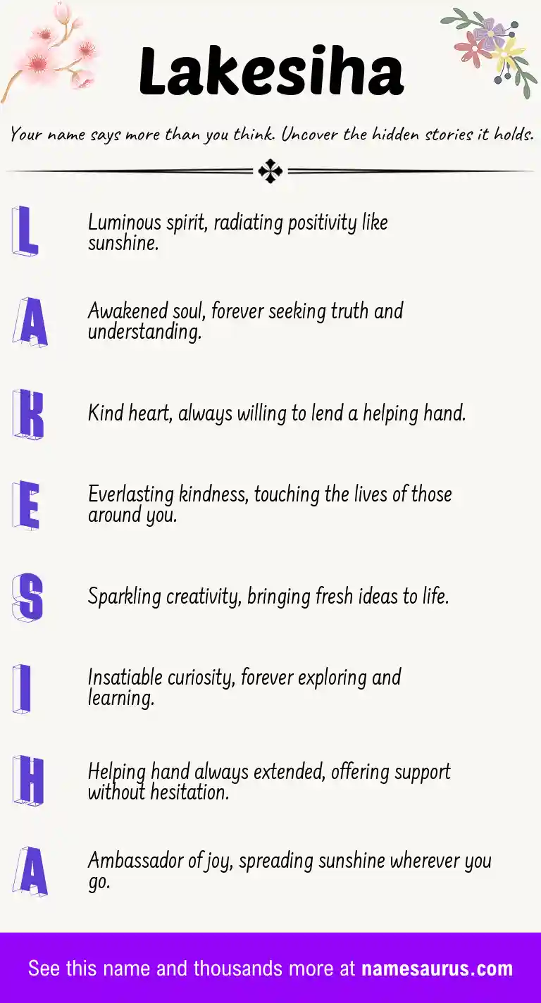 Acrostic poem about Lakesiha.