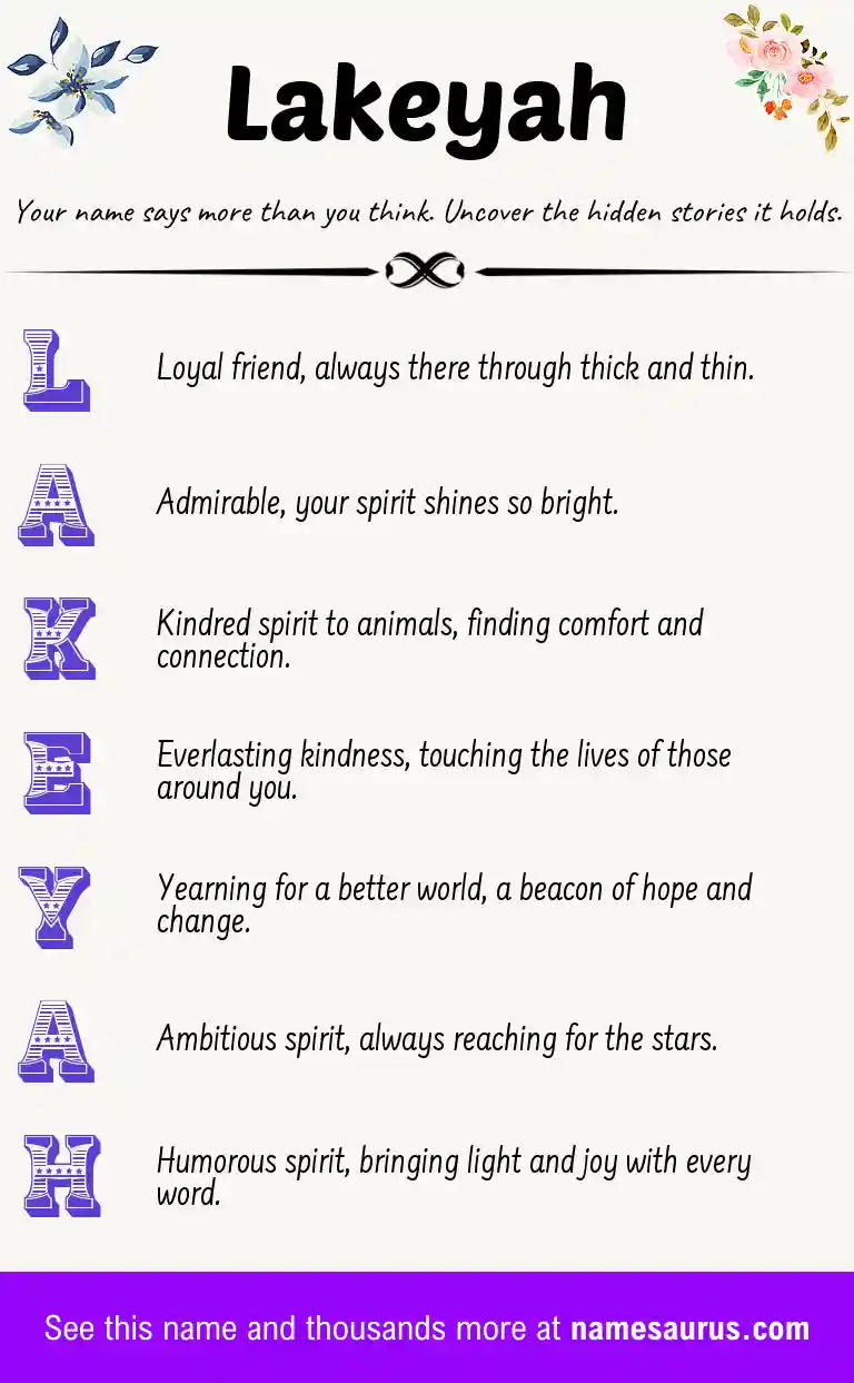 Acrostic poem about Lakeyah.