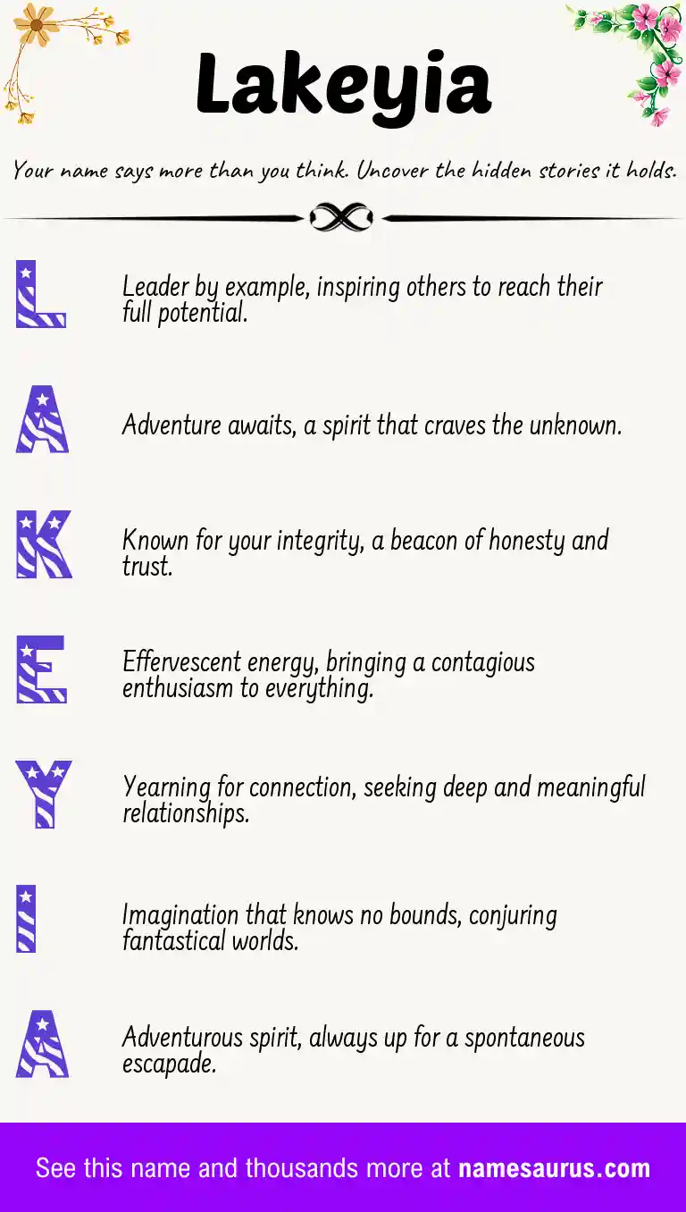 Acrostic poem about Lakeyia.