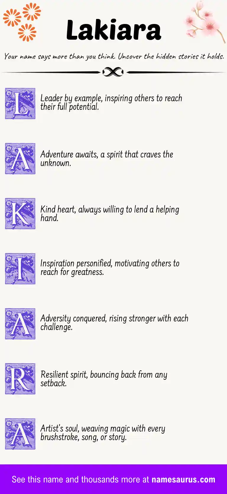 Acrostic poem about Lakiara.