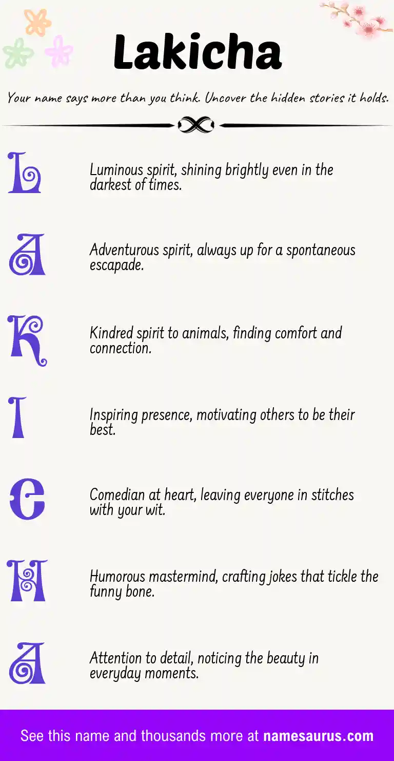 Acrostic poem about Lakicha.