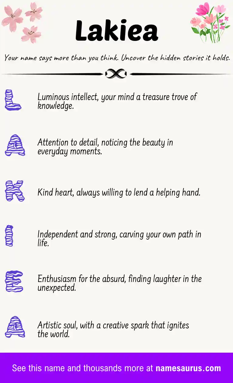 Acrostic poem about Lakiea.