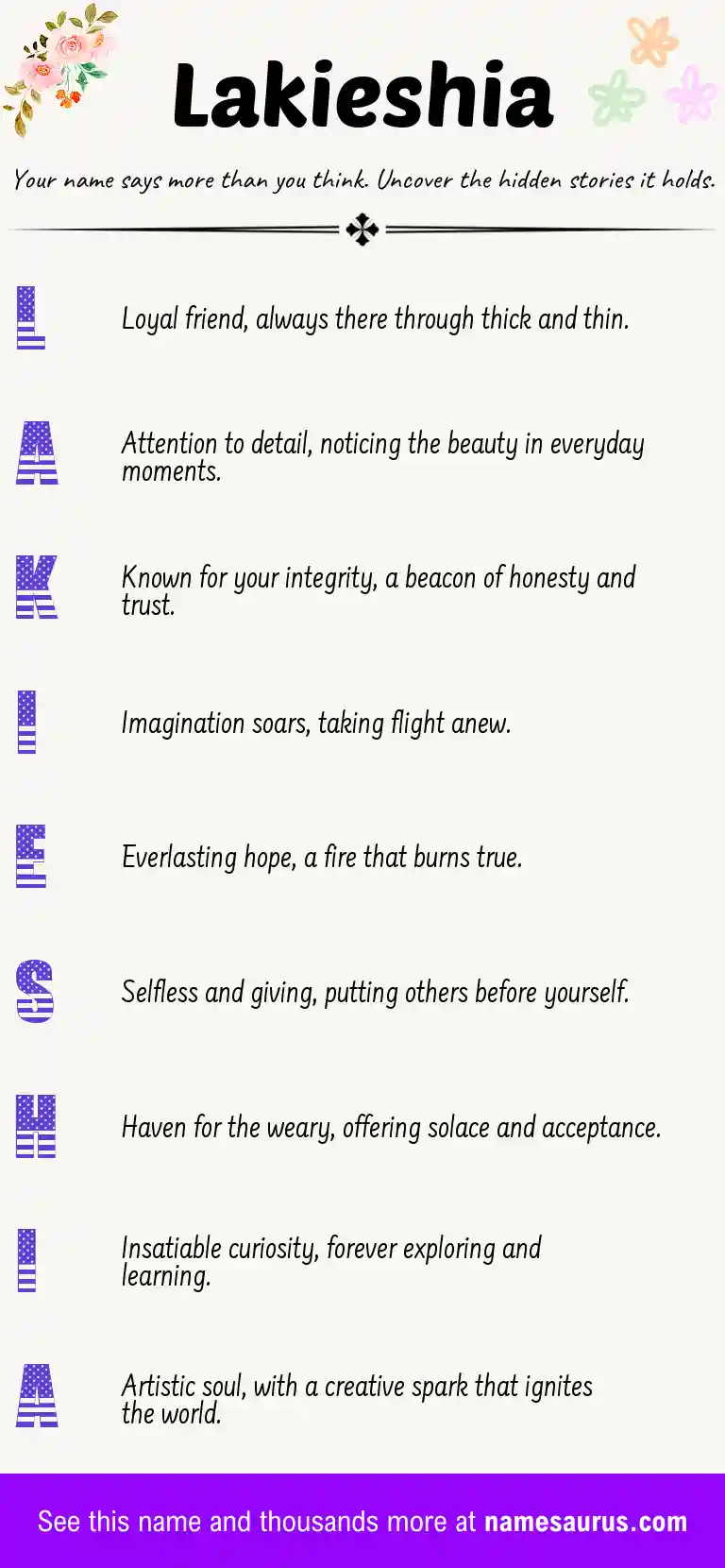 Acrostic poem about Lakieshia.