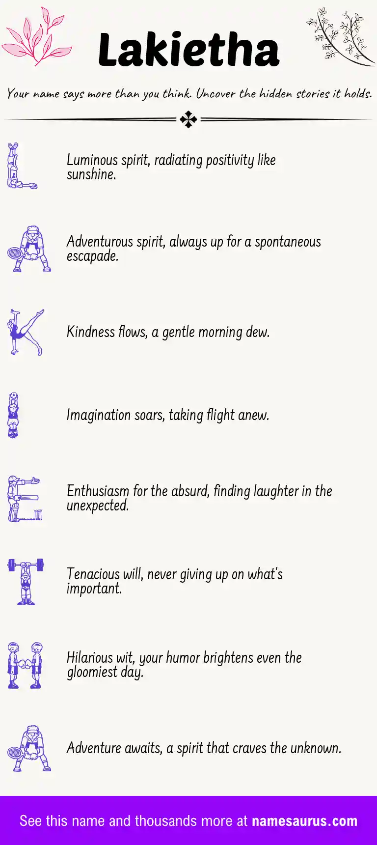 Acrostic poem about Lakietha.
