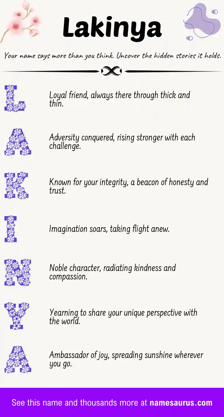Acrostic poem about Lakinya.
