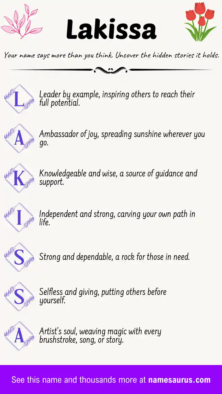 Acrostic poem about Lakissa.
