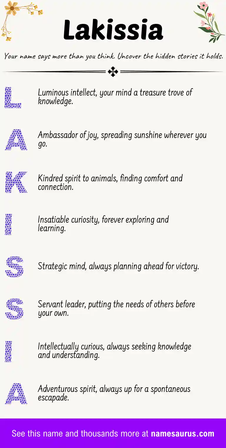 Acrostic poem about Lakissia.