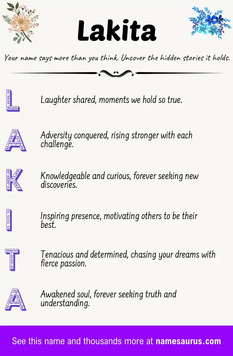 Acrostic poem about Lakita.