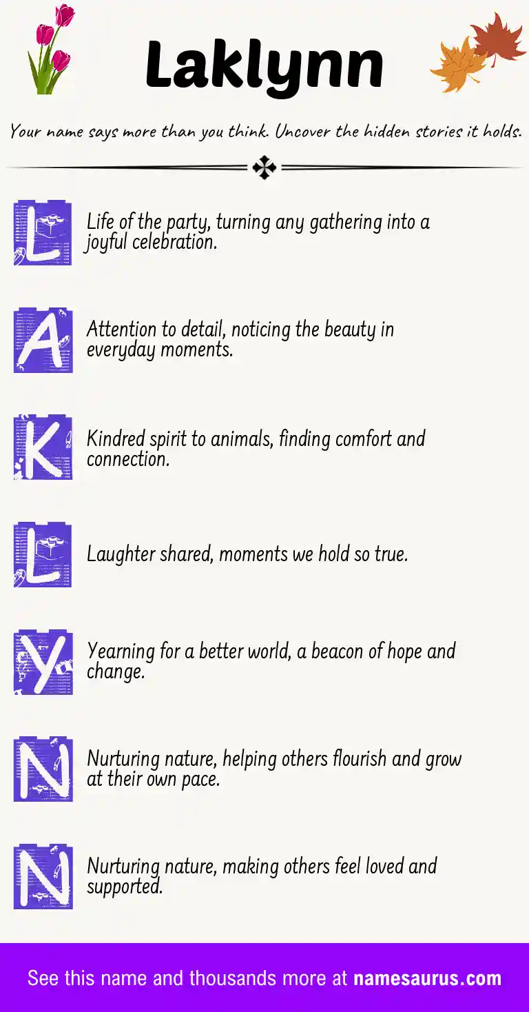 Acrostic poem about Laklynn.