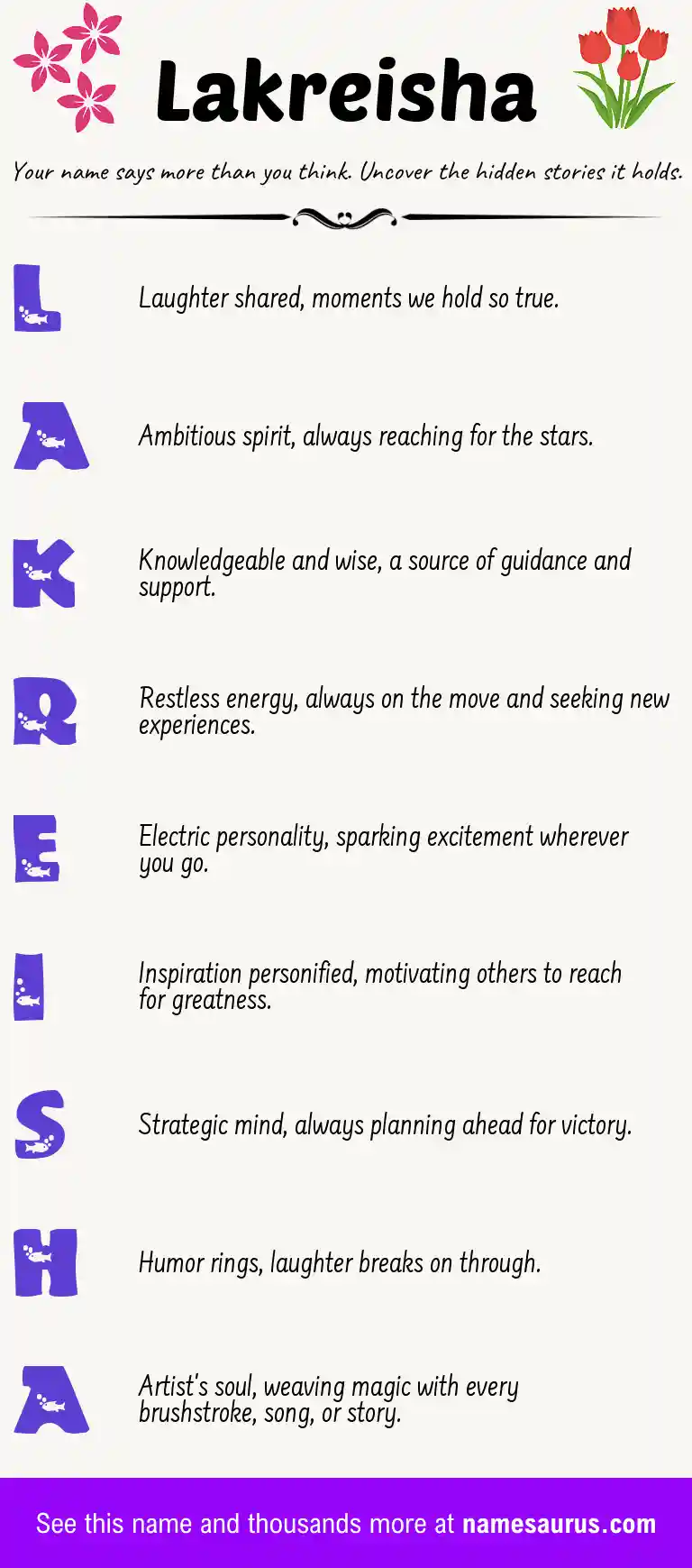Acrostic poem about Lakreisha.