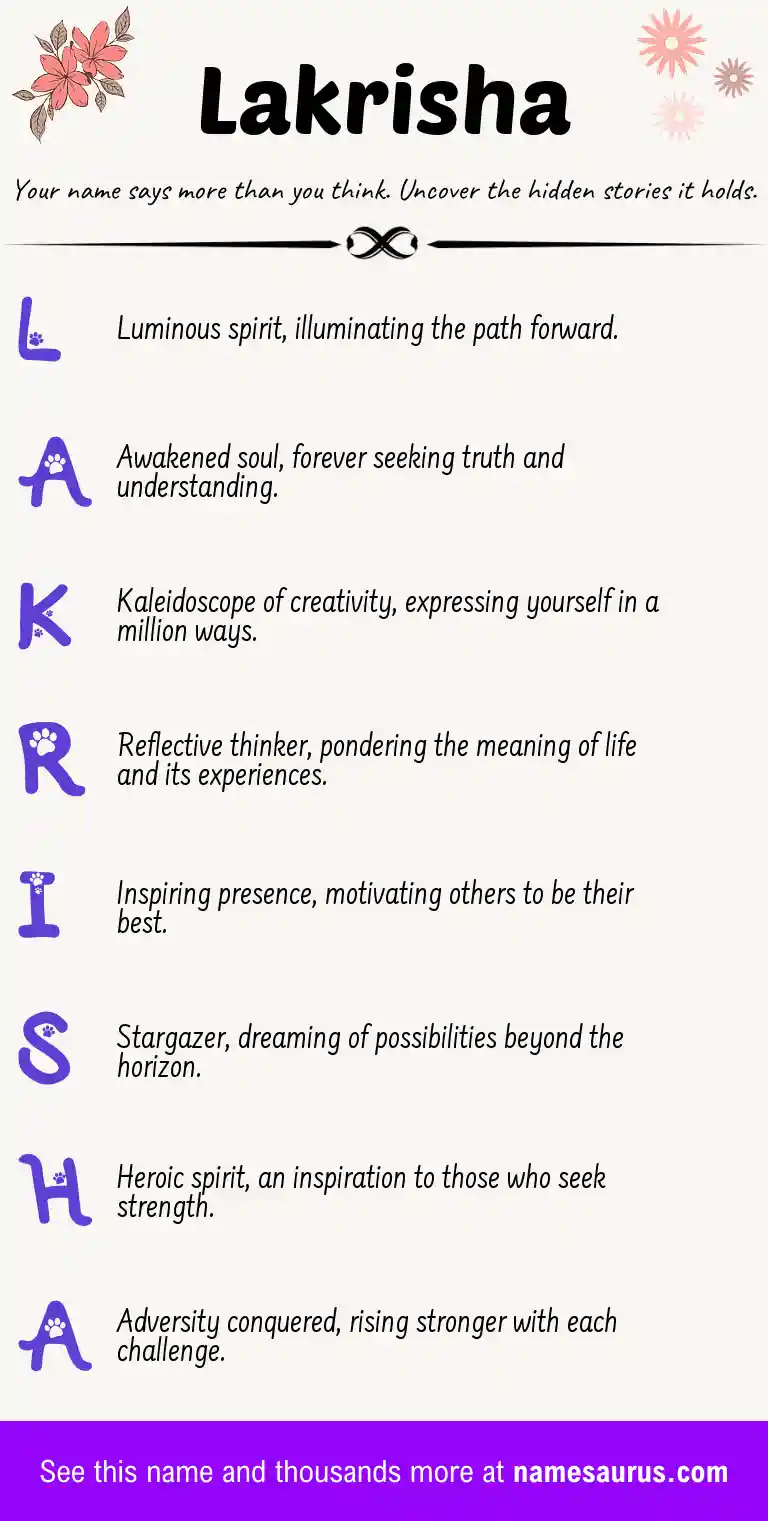 Acrostic poem about Lakrisha.