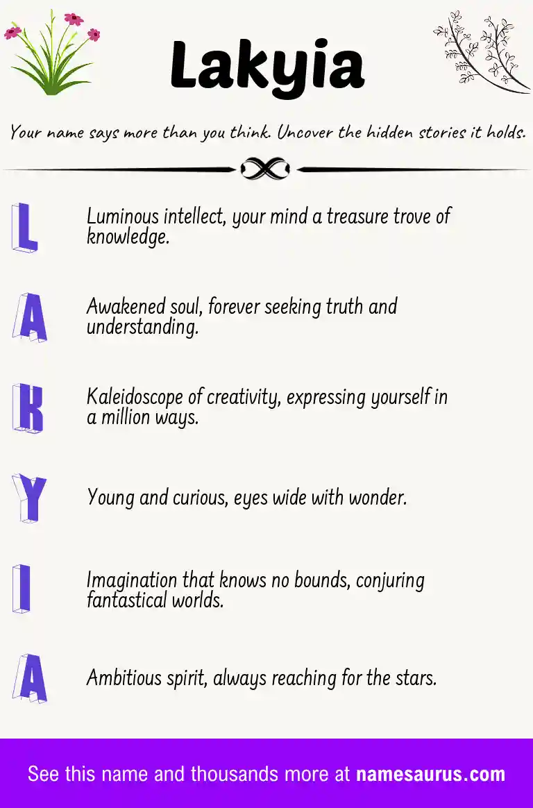 Acrostic poem about Lakyia.