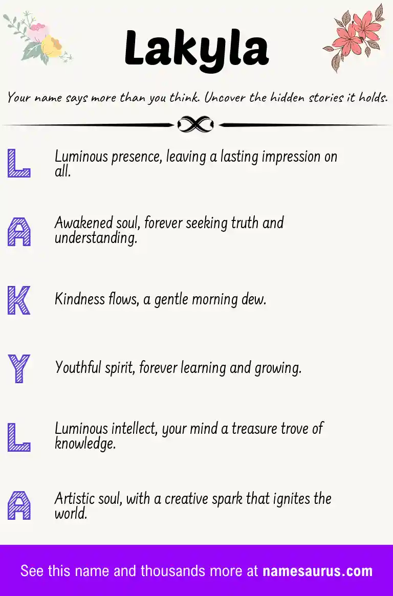 Acrostic poem about Lakyla.
