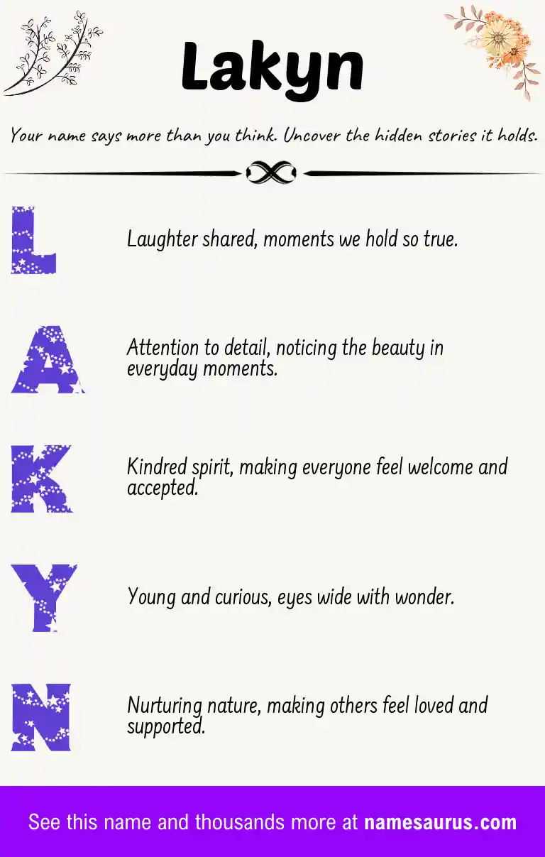 Acrostic poem about Lakyn.