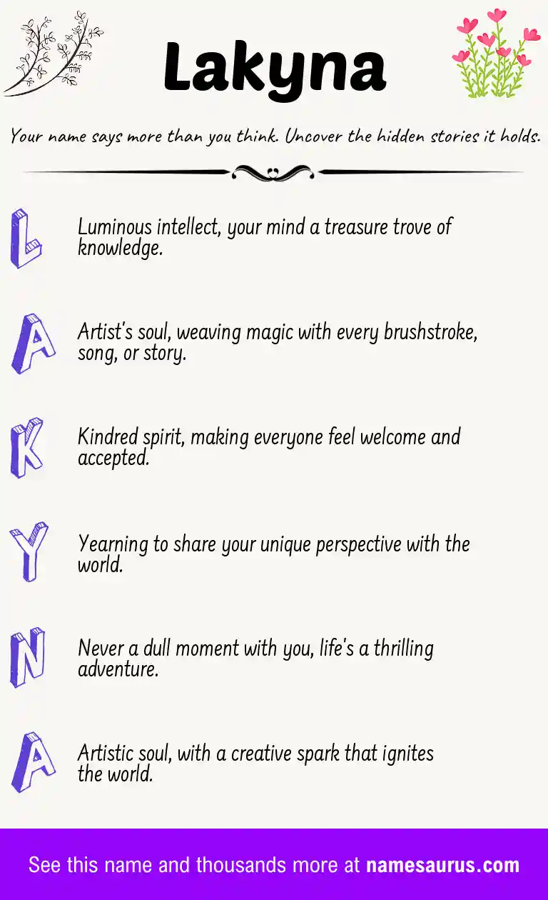 Acrostic poem about Lakyna.
