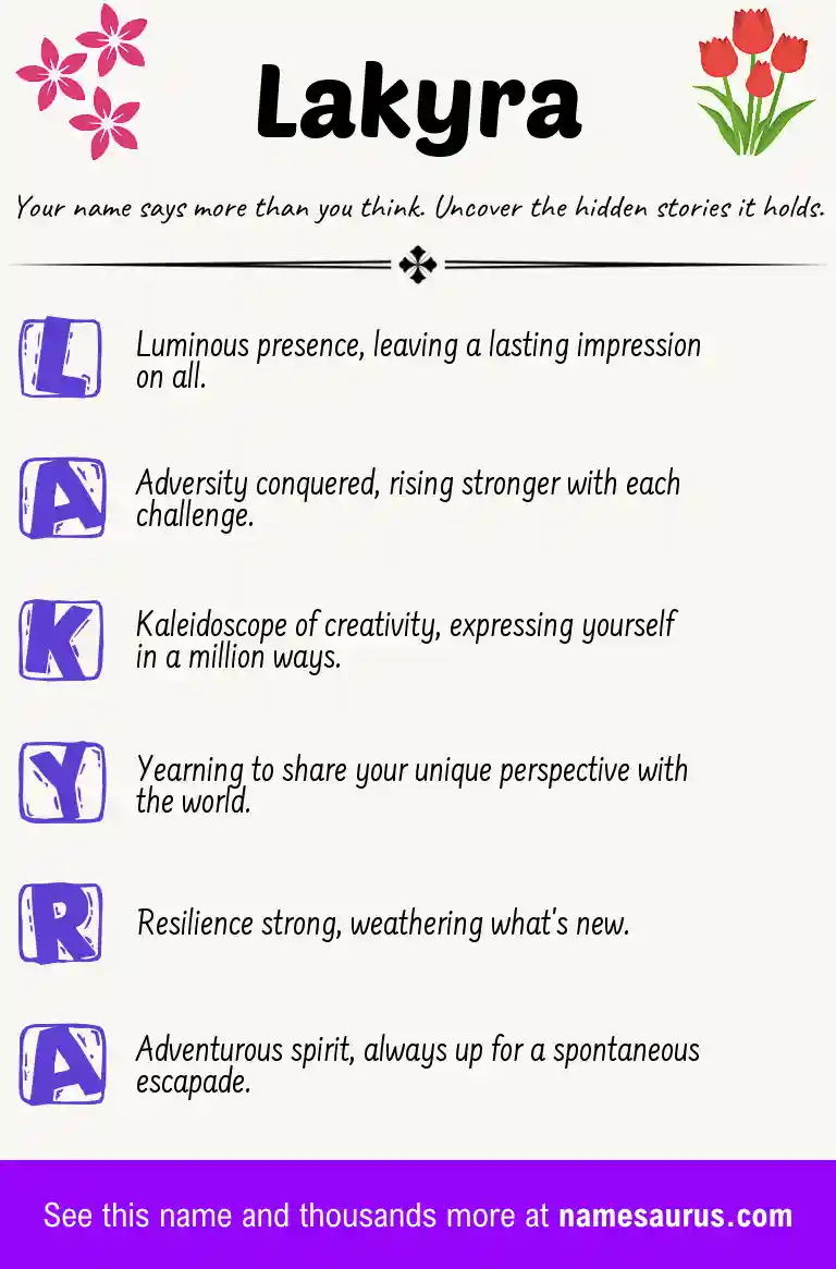 Acrostic poem about Lakyra.