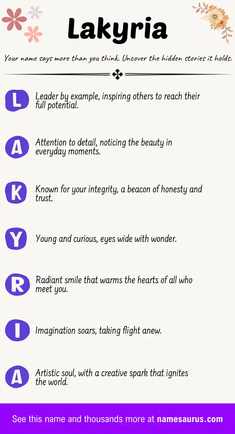 Acrostic poem about Lakyria.