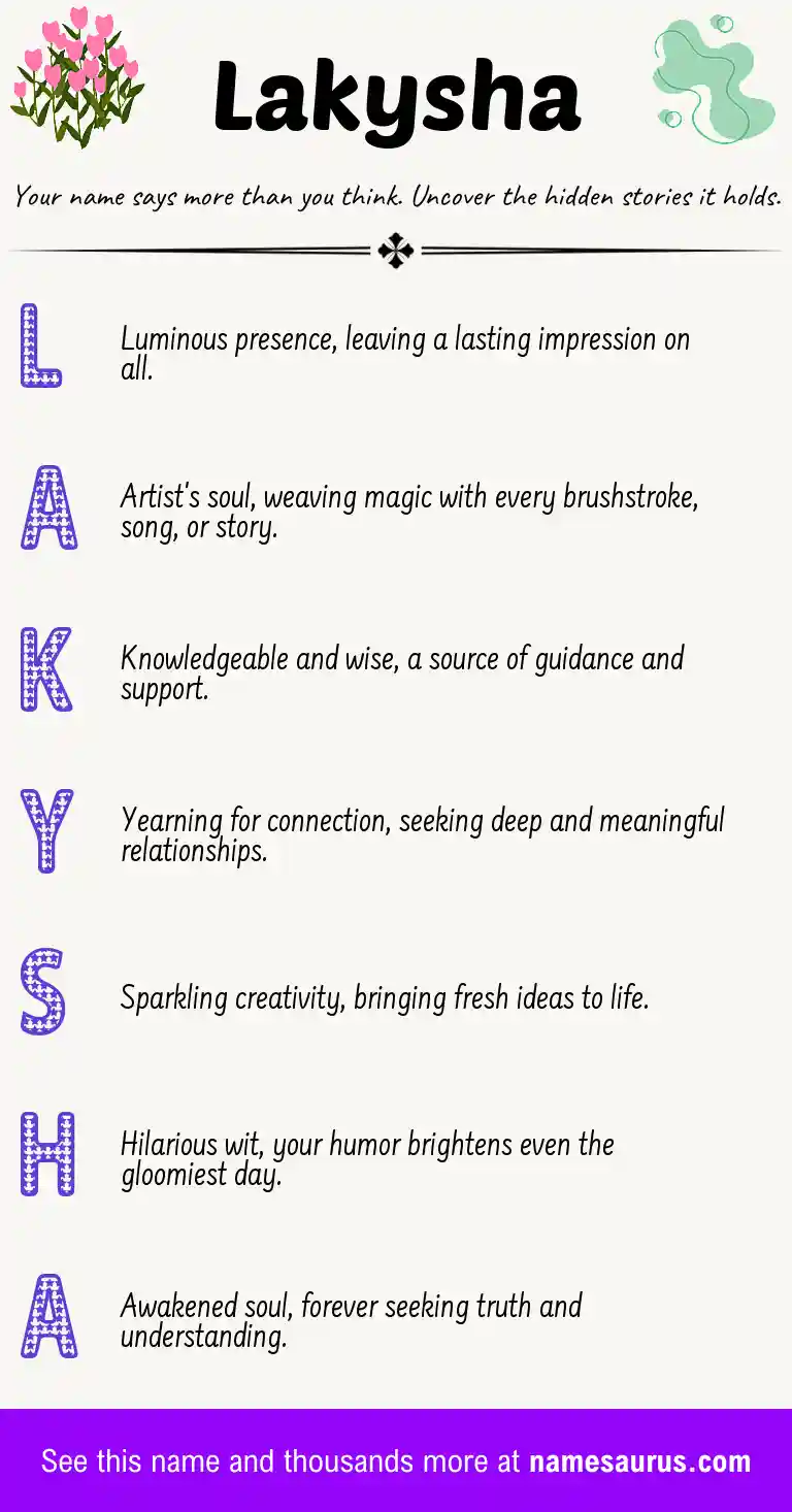 Acrostic poem about Lakysha.