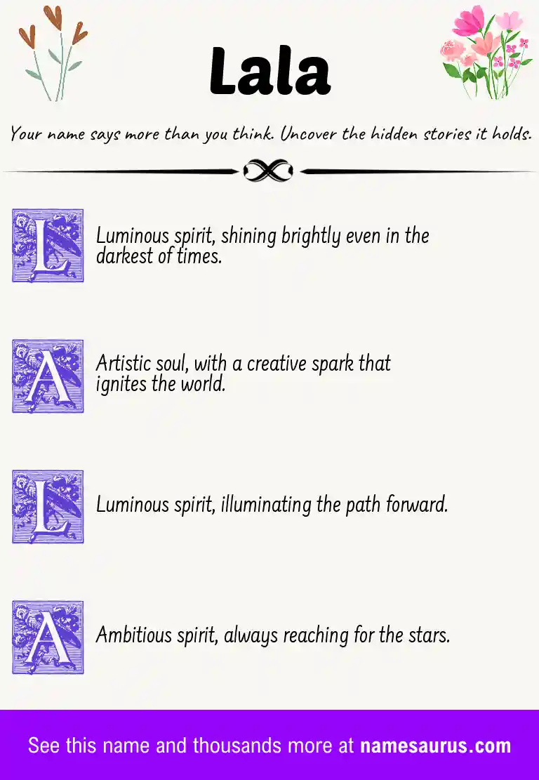 Acrostic poem about Lala.