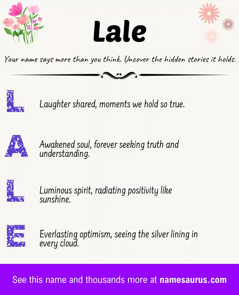 Acrostic poem about Lale.