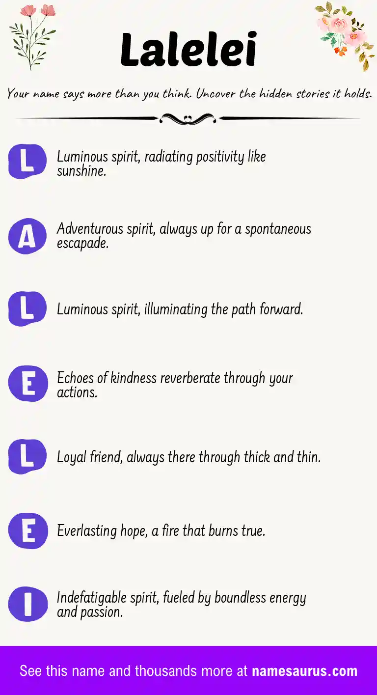 Acrostic poem about Lalelei.