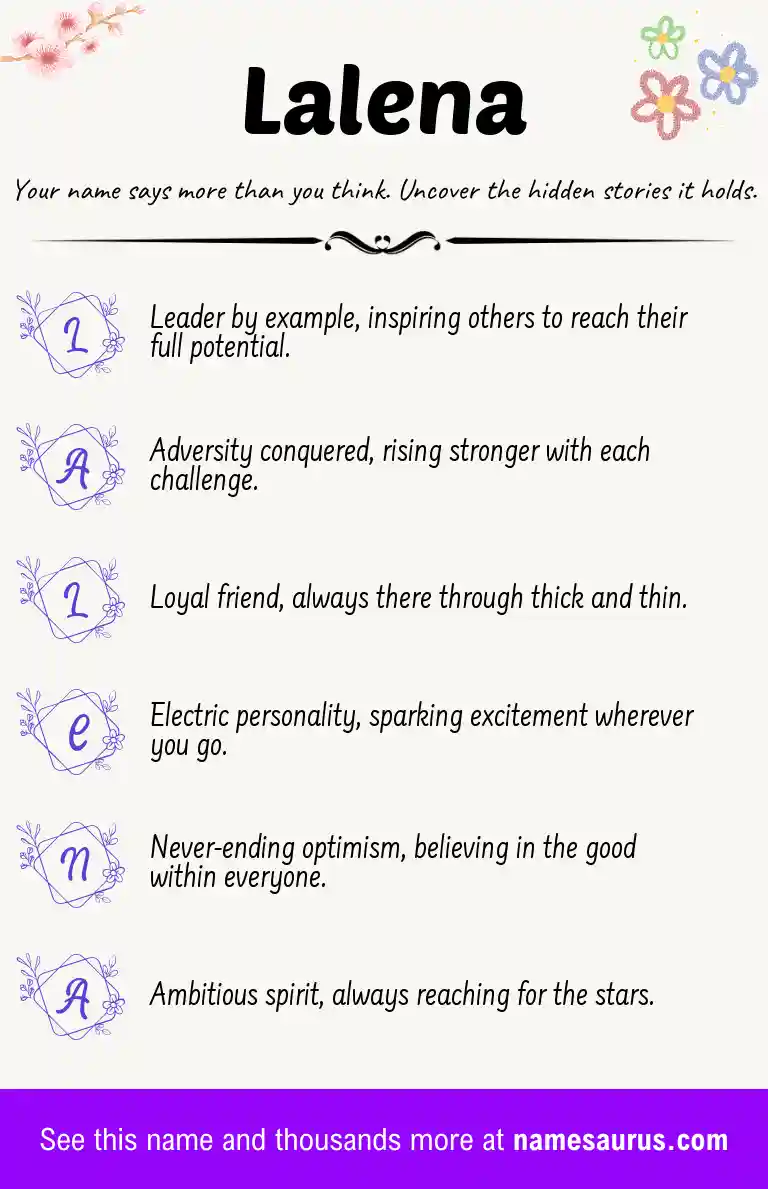 Acrostic poem about Lalena.