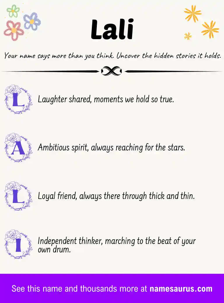 Acrostic poem about Lali.