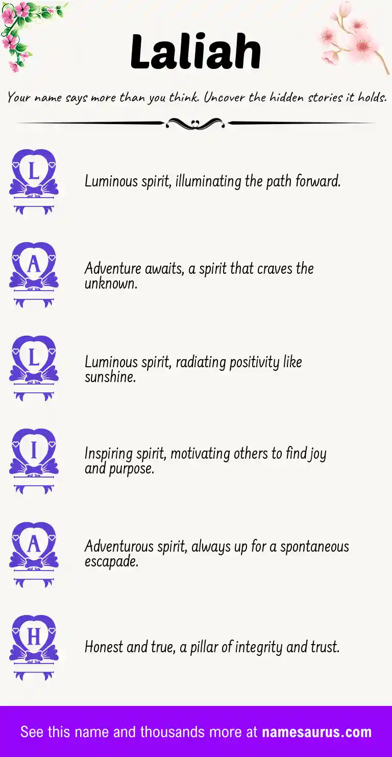Acrostic poem about Laliah.