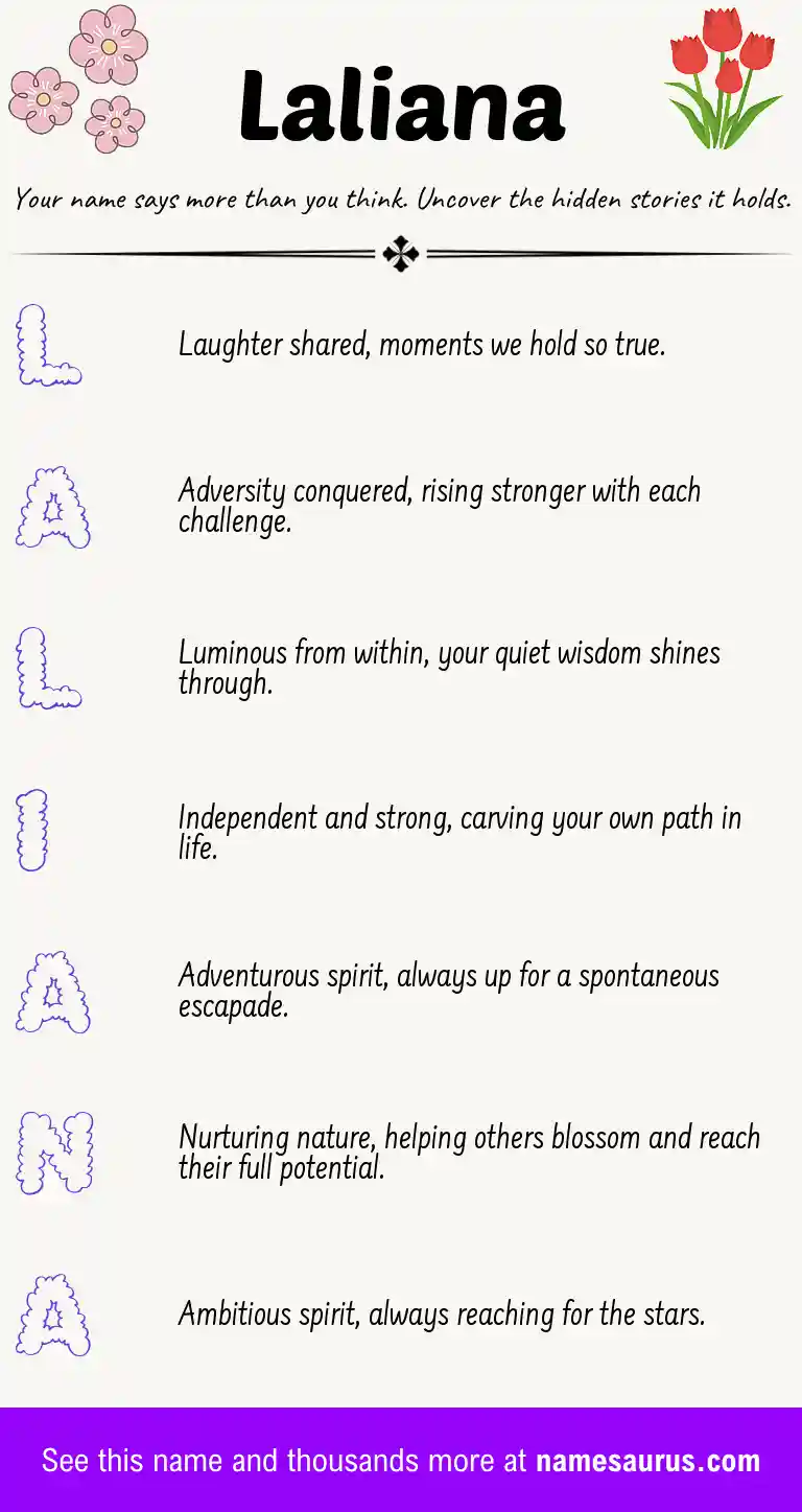 Acrostic poem about Laliana.