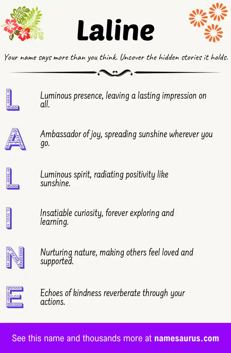 Acrostic poem about Laline.