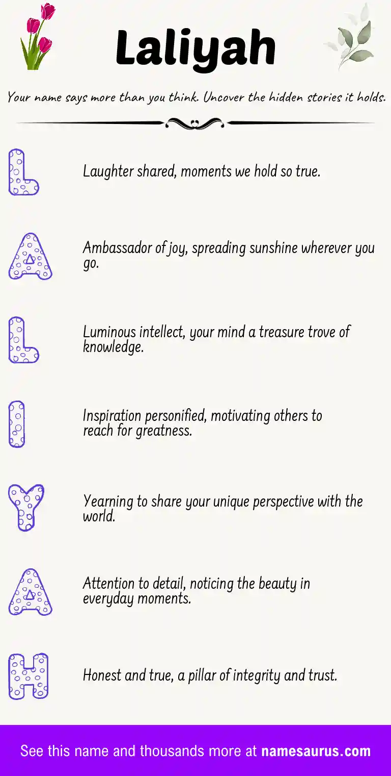 Acrostic poem about Laliyah.